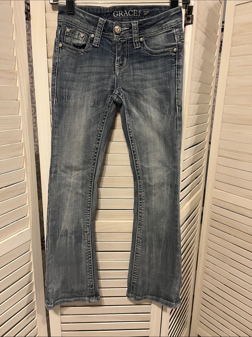 Grace in LA Light Blue Flared Jeans Little Girls size 10